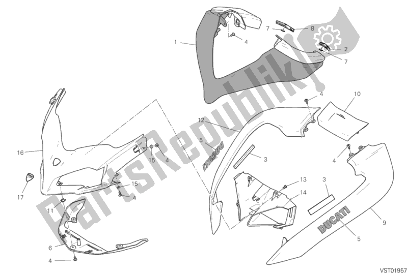 Wszystkie części do Os? Ona Ducati Multistrada 950 S SW Brasil 2020
